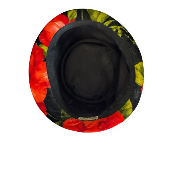 Union Made Vintage Floral Black Red Velvet With Bow Bucket Hat main image 10